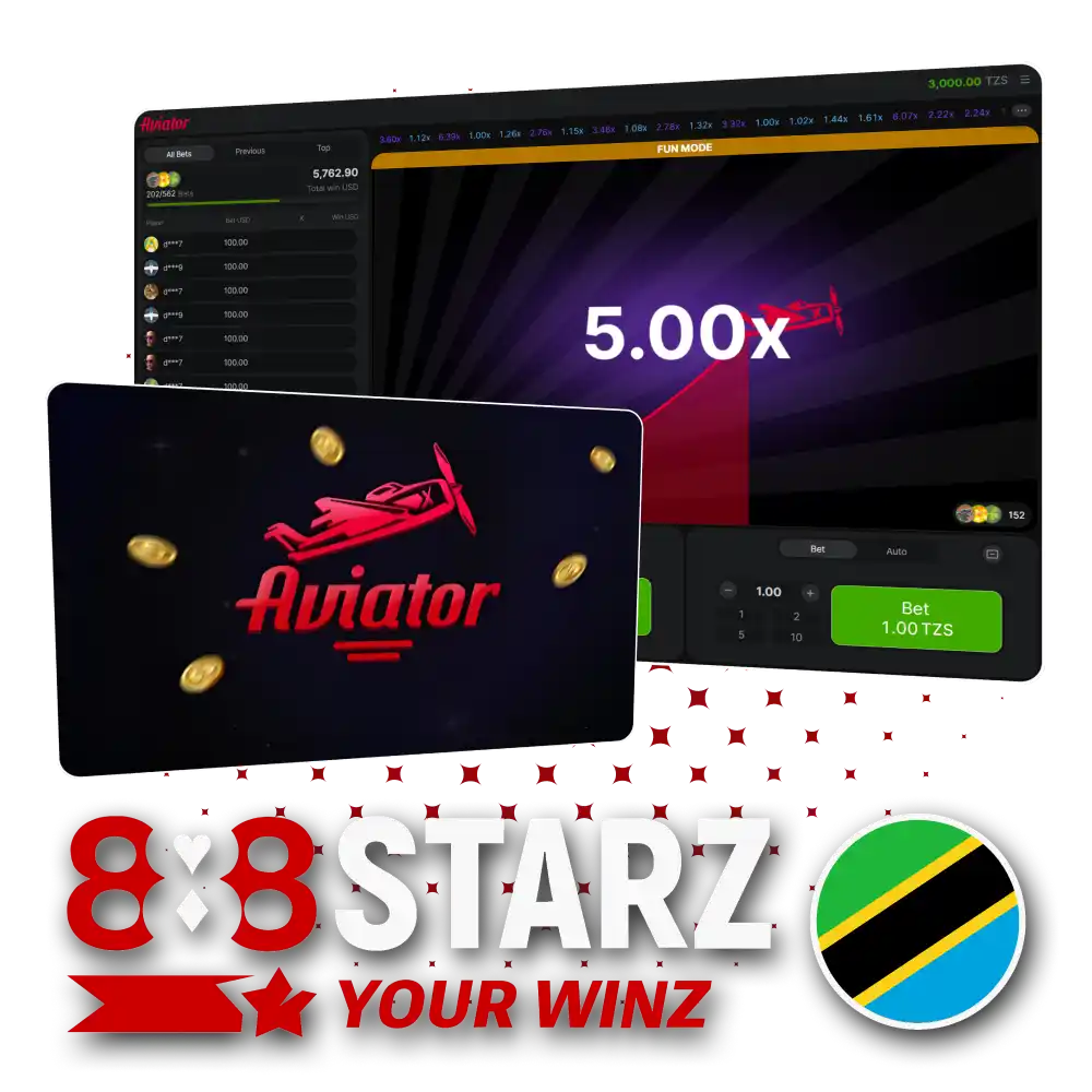 Try top-rated easy casino game Aviator at 888starz Tanzania official.
