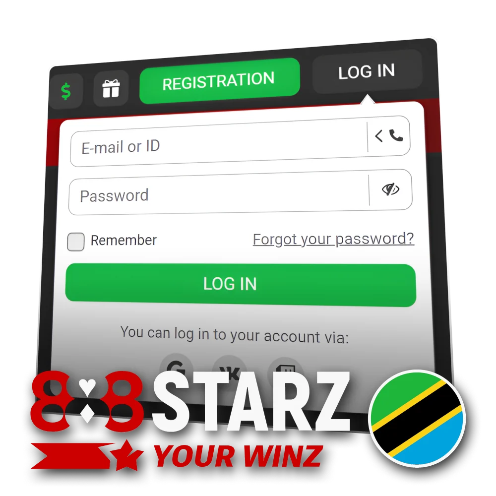 Start simple and secure login process on 888starz website in Tanzania.