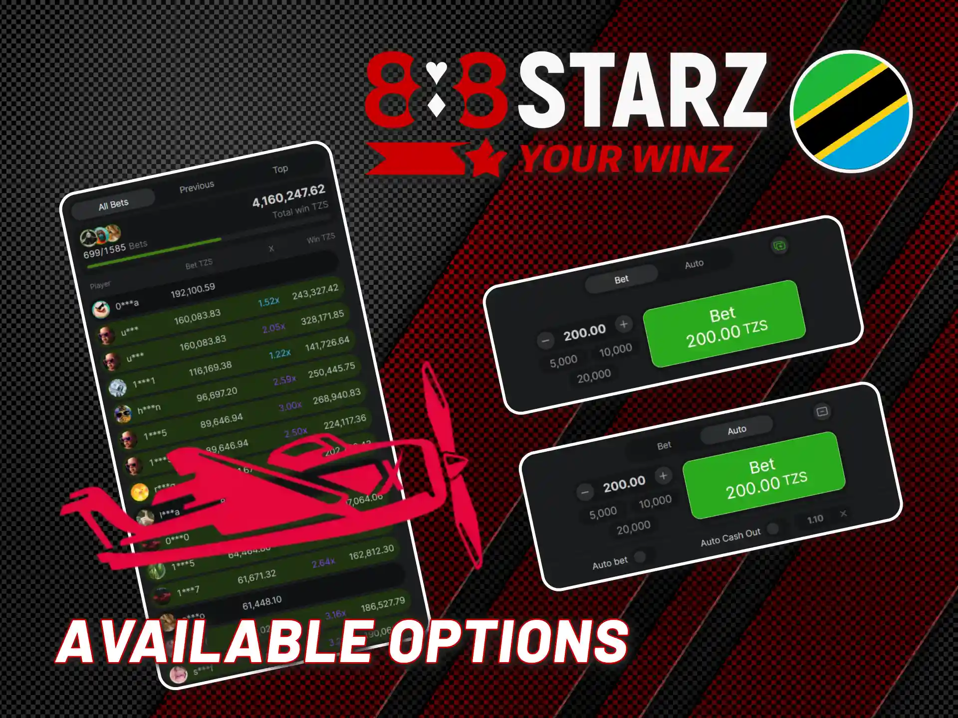 Use flexible options on 888starz to control your Aviator game.