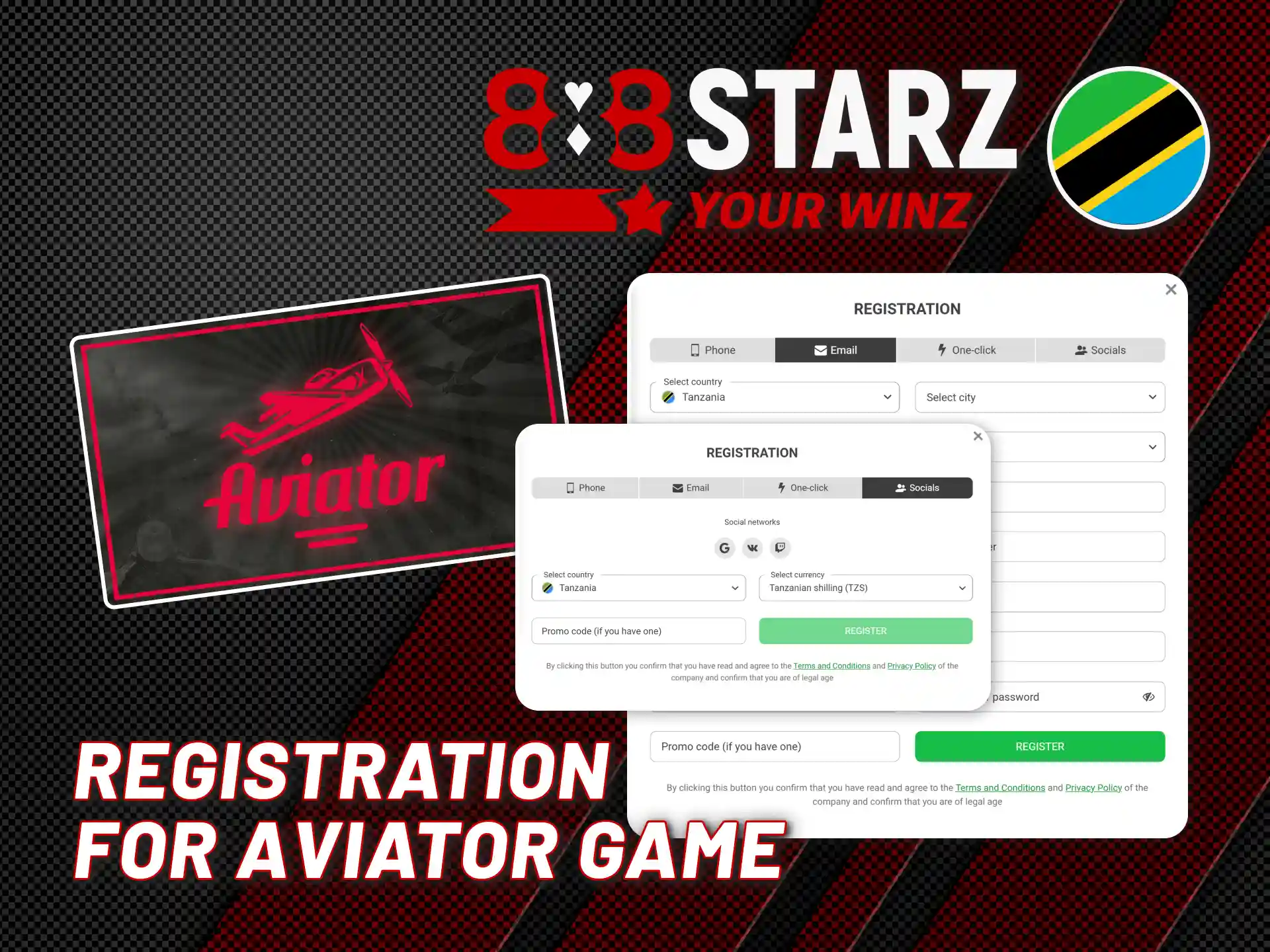 Get a 888starz account to play the Aviator crash game.