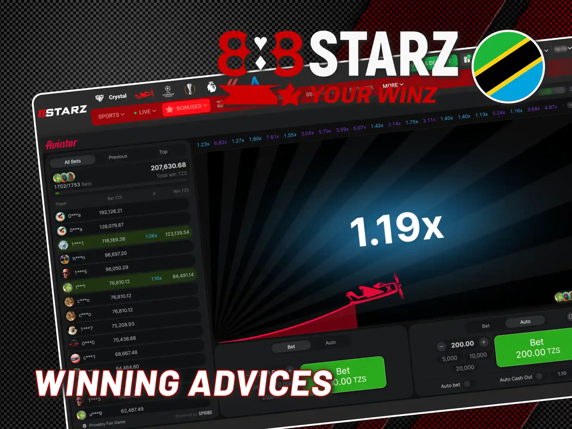 Bet with different strategies on 888starz Aviator game.