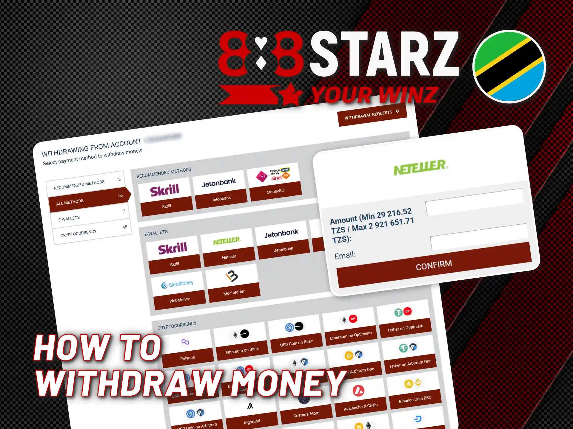 Verify identity to easily cash out from 888starz Tanzania official.