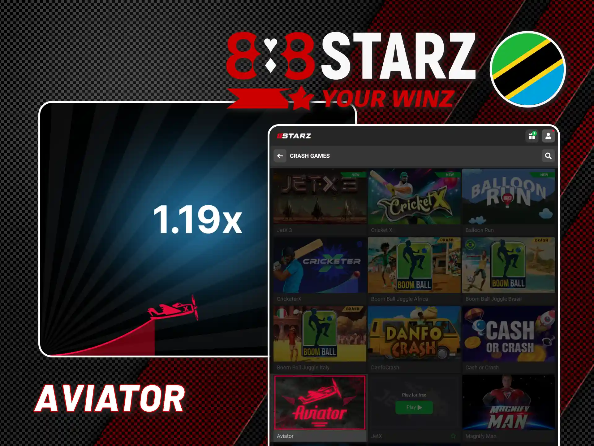 Play the original crash game Aviator online on 888starz.