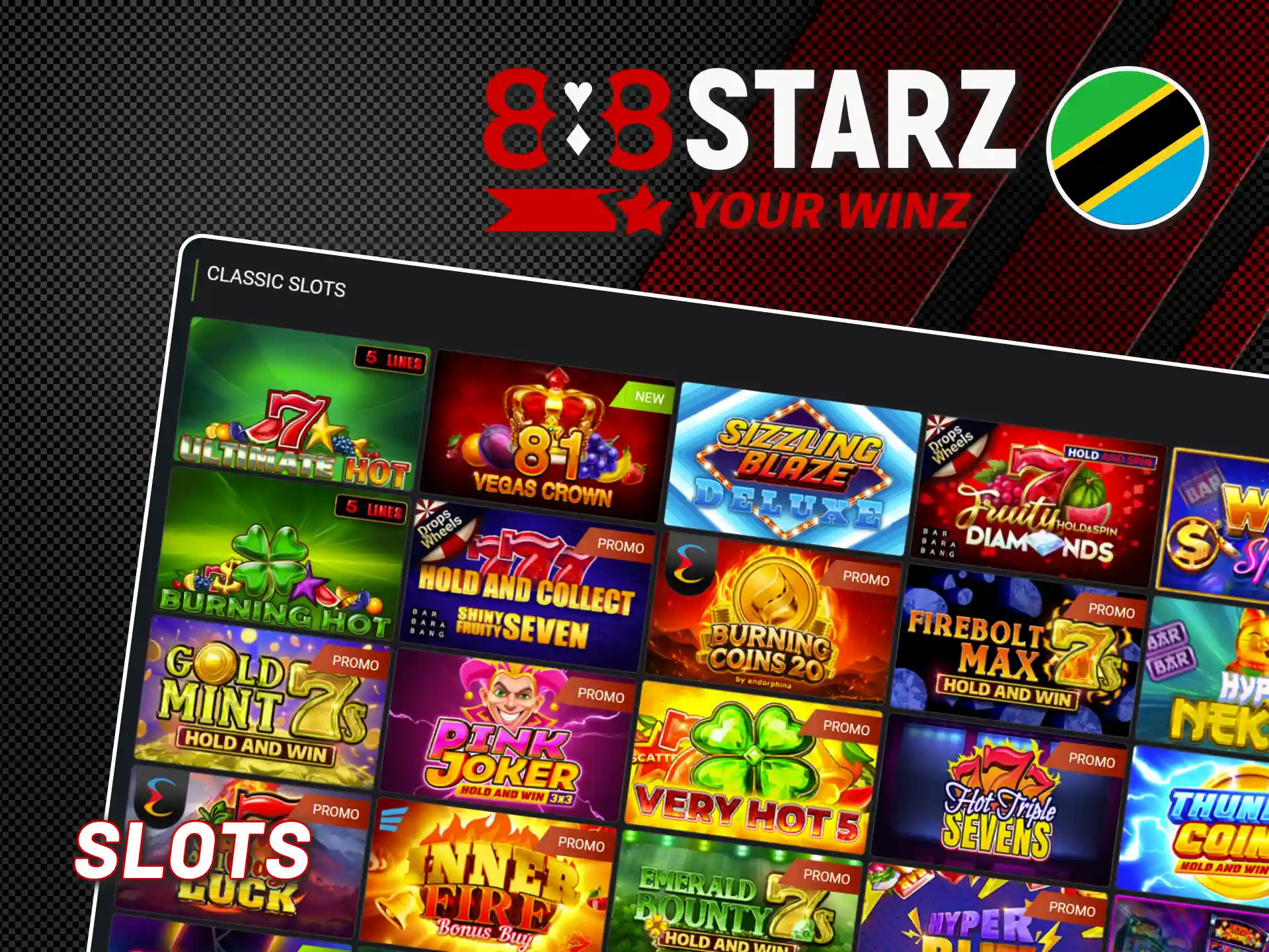 Enjoy diverse slot themes on 888starz Tanzania casino platform.