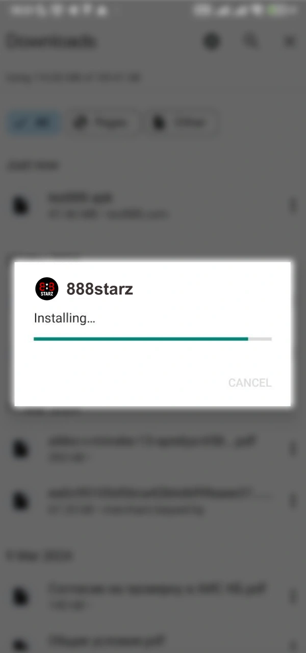 Download and install the 888starz app by allowing unknown sources.