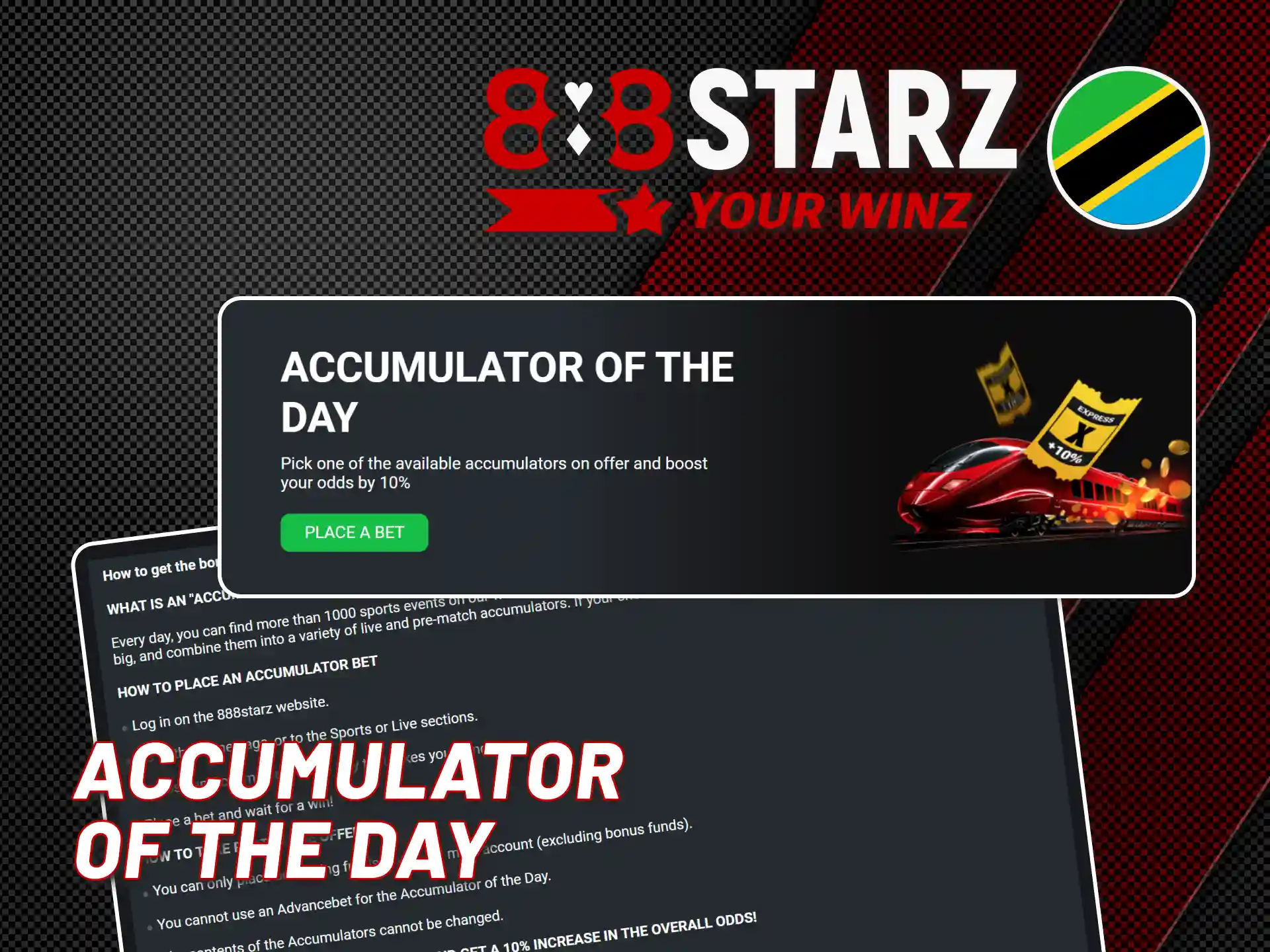 Boost winnings with 888starz Accumulator of the Day bonus.
