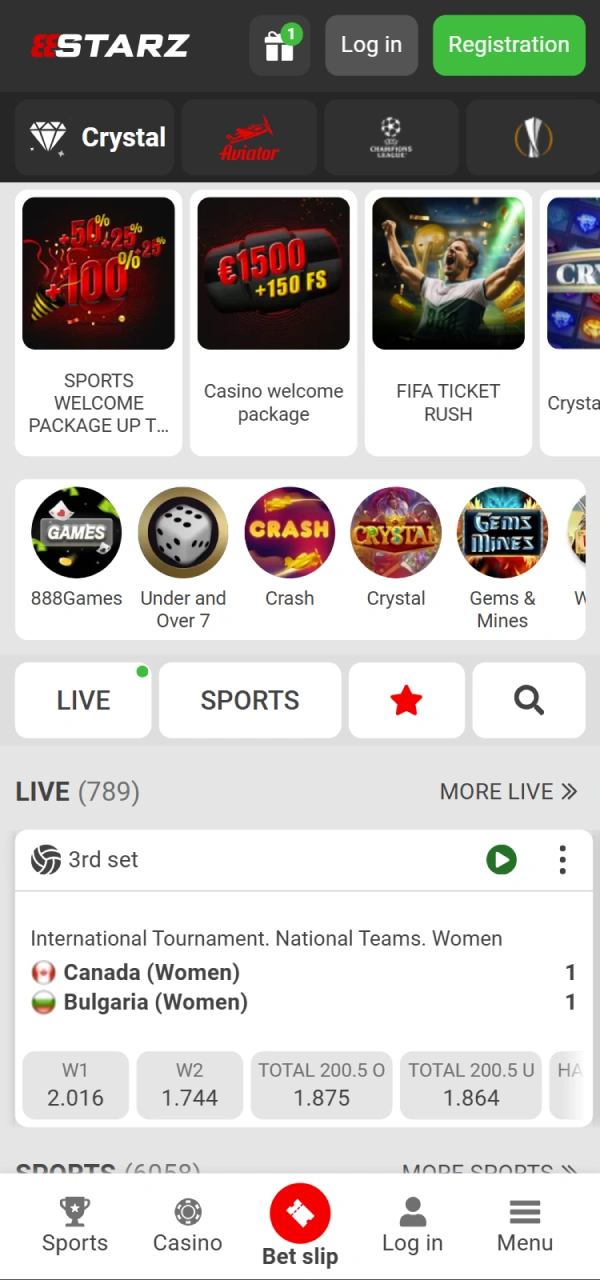 Open the 888starz website by following the provided link.