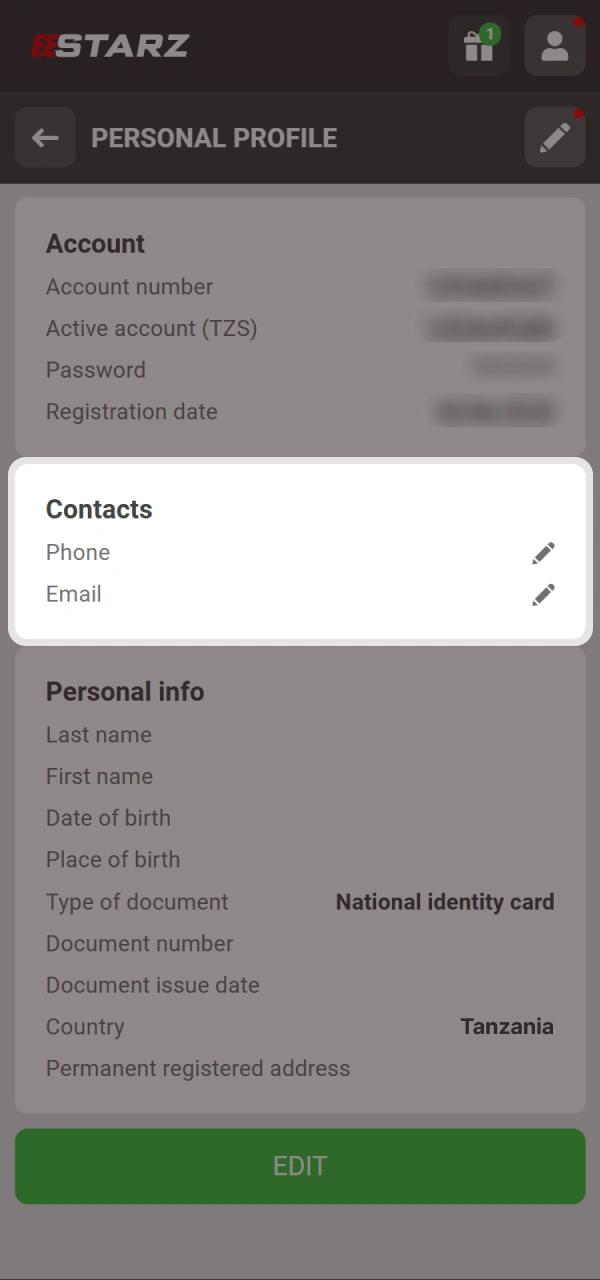 Verify your phone number and email address on 888starz.