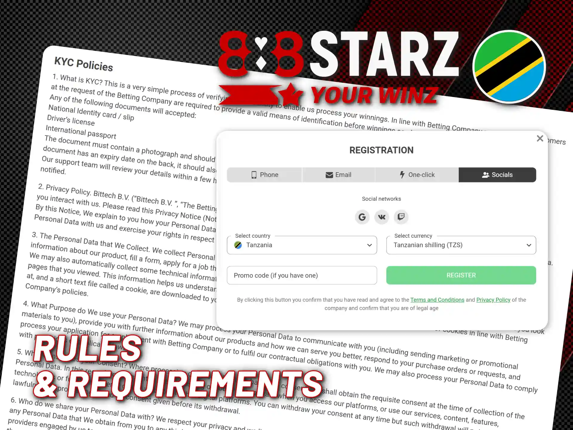 Understand 888starz registration rules for seamless account use in Tanzania.