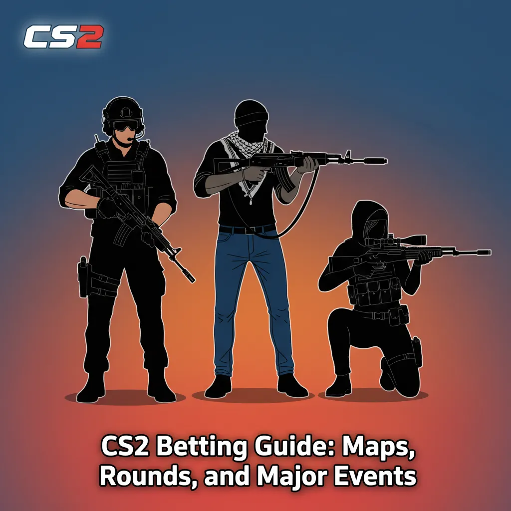 CS2 betting guide showing map and round markets; PGL Major, BLAST, IEM, ESL events; check map pools and CT/T splits.