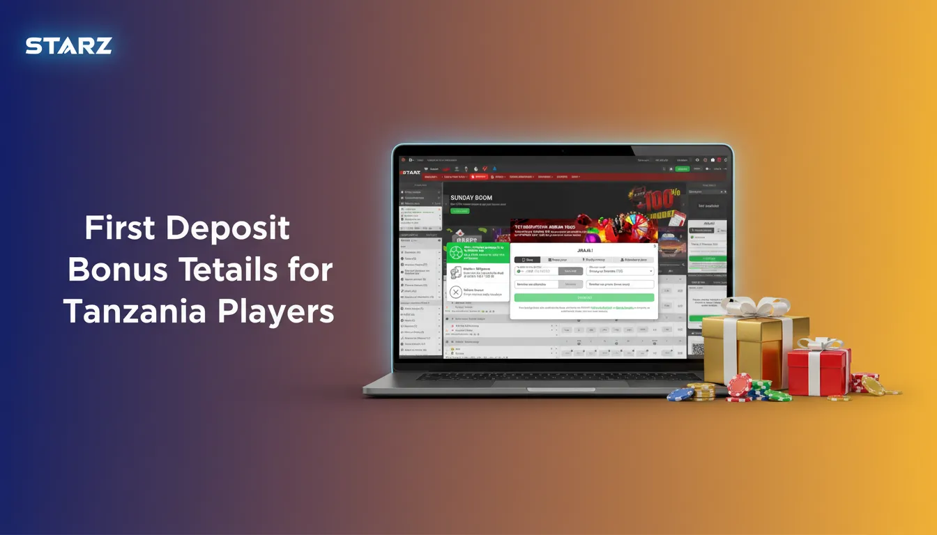 Tanzania first deposit bonus: 100% sports up to 300,000 TZS or casino up to 4,140,000 TZS + 150 FS. Min 2,500 TZS.