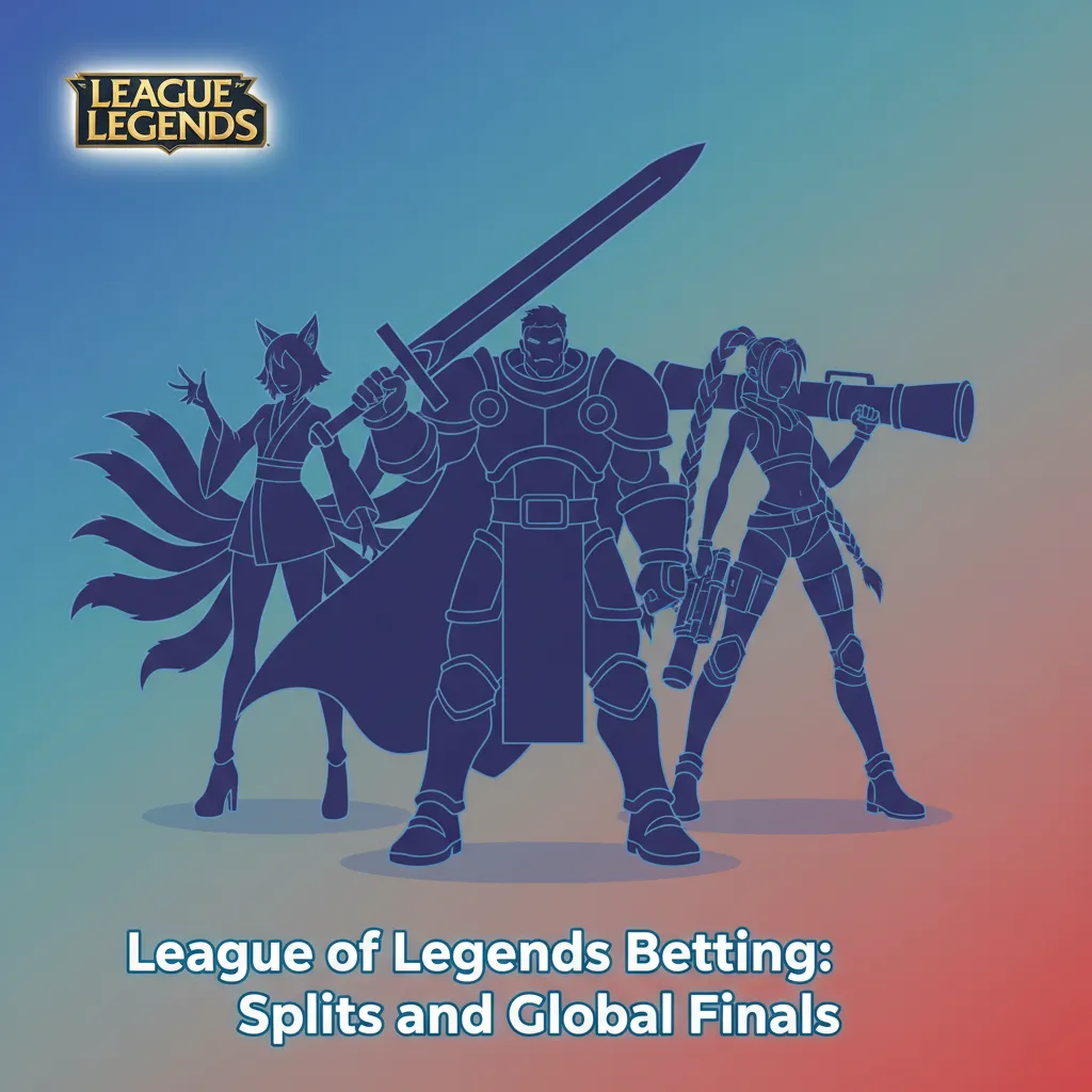 LoL esports betting graphic with odds for Worlds, MSI, LCK, LPL, LEC; markets: winner, map handicap, first Baron, kills.