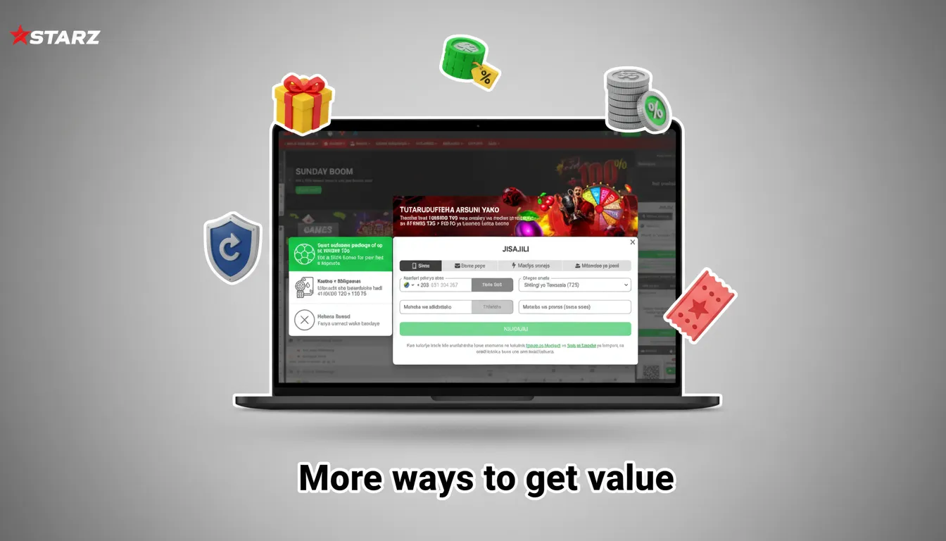 More ways to get value: accumulator boost, sports cashback, reload bonus, Drops & Wins tournaments, loyalty programme.