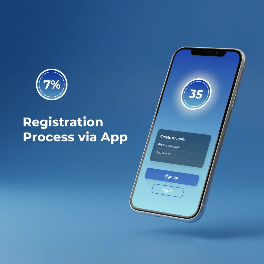 Mobile app registration steps: sign up, choose TZS, age 18+, verify code, complete profile, accept terms, set limits.