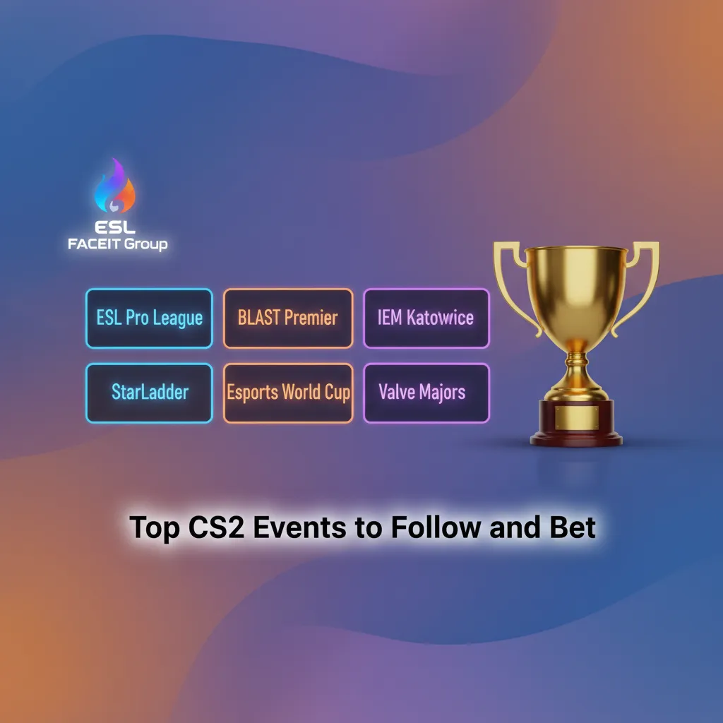 Top CS2 events: ESL Pro League, BLAST Premier, IEM Katowice & Cologne, PGL CS2 Major, Esports World Cup, StarLadder.