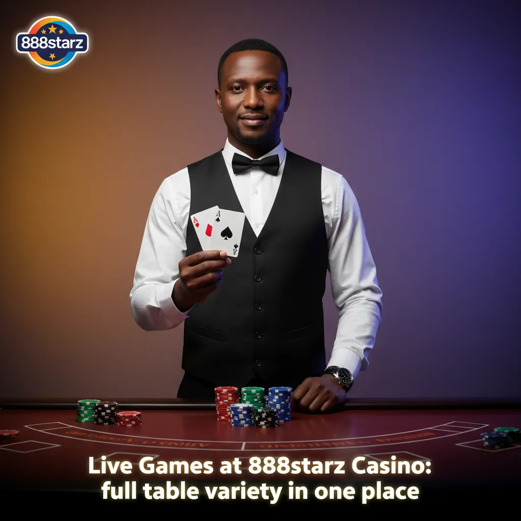 Collage of live roulette, blackjack, baccarat, poker, dice and TV games at 888starz Casino, 200+ tables, mobile-friendly
