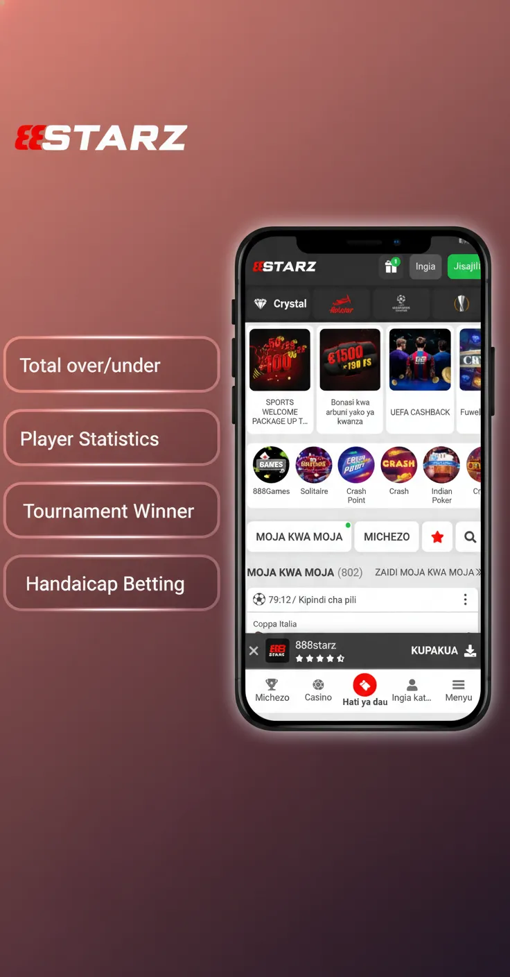 888starz app infographic of bet types: Single, Accumulator, System, Handicap/Asian, Over/Under; choose by risk and payout